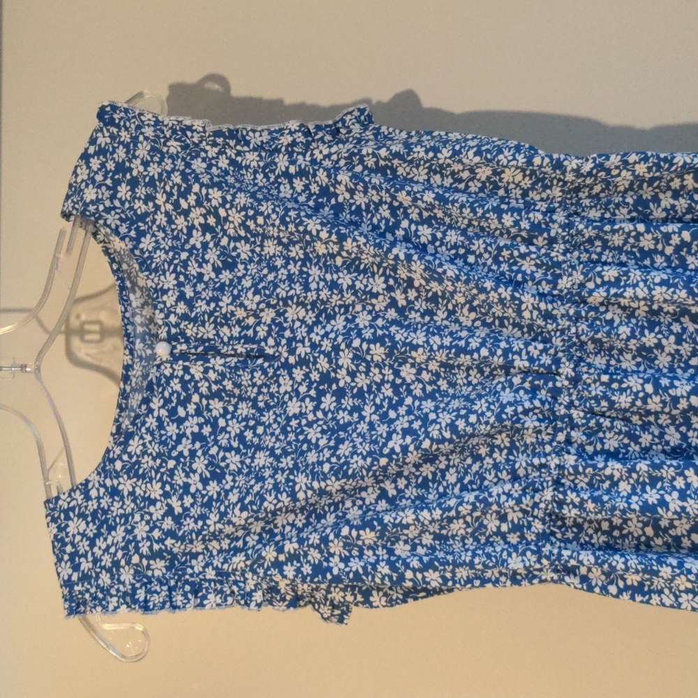Blue Floral Midi Sleeveless Dress